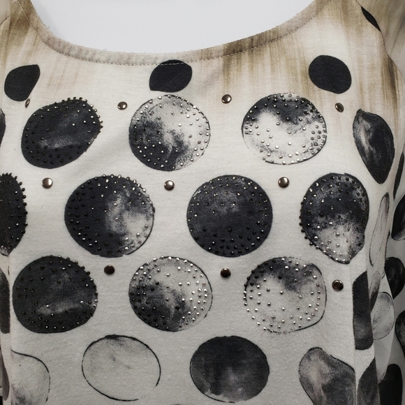 B.L.E.U. Circle Moons Top Size Large BLEU - Picture 3 of 6